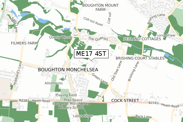 ME17 4ST map - small scale - OS Open Zoomstack (Ordnance Survey)