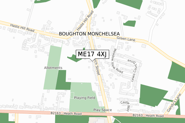 ME17 4XJ map - large scale - OS Open Zoomstack (Ordnance Survey)