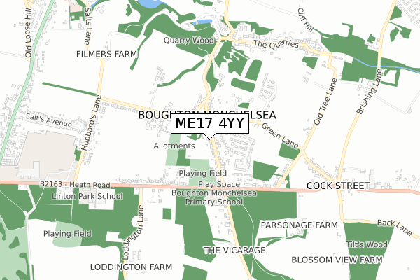 ME17 4YY map - small scale - OS Open Zoomstack (Ordnance Survey)