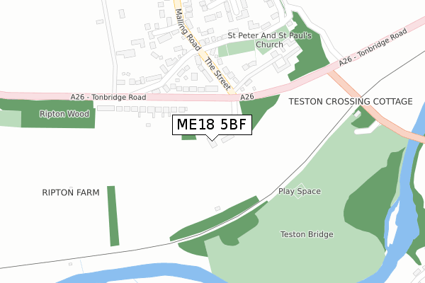 ME18 5BF map - large scale - OS Open Zoomstack (Ordnance Survey)