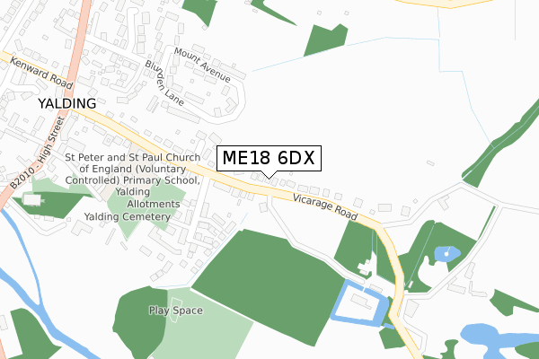 ME18 6DX map - large scale - OS Open Zoomstack (Ordnance Survey)