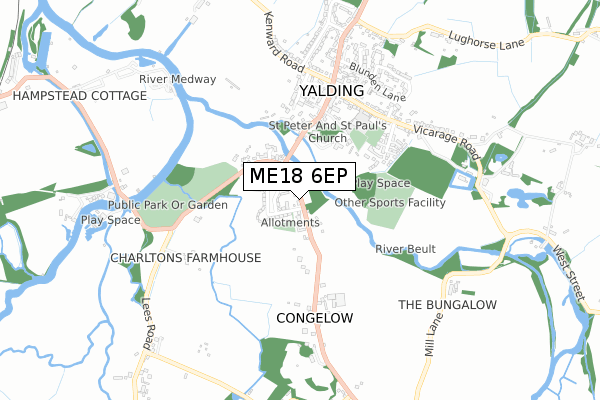 ME18 6EP map - small scale - OS Open Zoomstack (Ordnance Survey)