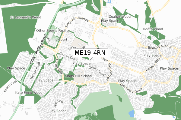 ME19 4RN map - small scale - OS Open Zoomstack (Ordnance Survey)