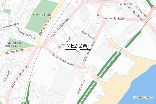 ME2 2WJ map - large scale - OS Open Zoomstack (Ordnance Survey)