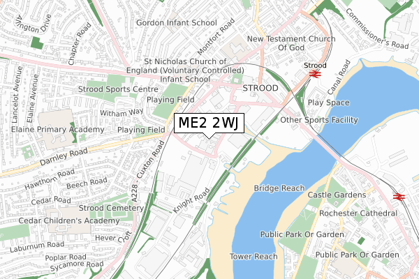 ME2 2WJ map - small scale - OS Open Zoomstack (Ordnance Survey)