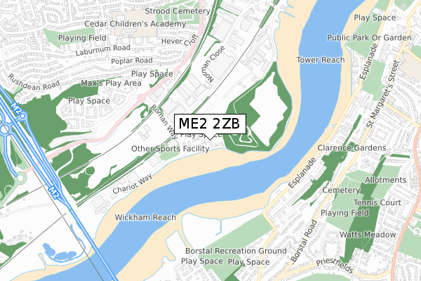 ME2 2ZB map - small scale - OS Open Zoomstack (Ordnance Survey)