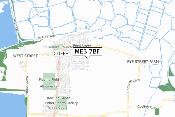 ME3 7BF map - small scale - OS Open Zoomstack (Ordnance Survey)