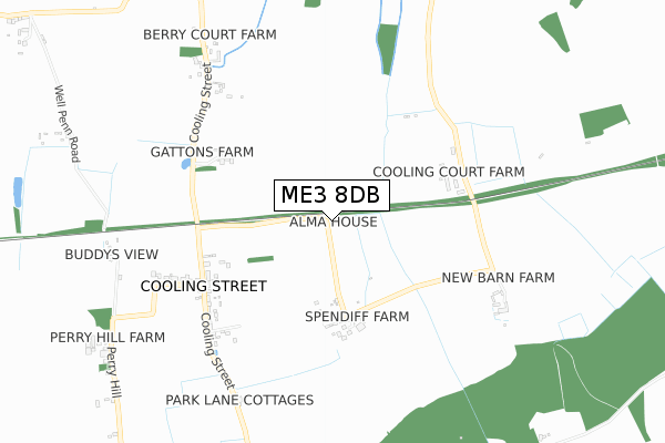 ME3 8DB map - small scale - OS Open Zoomstack (Ordnance Survey)