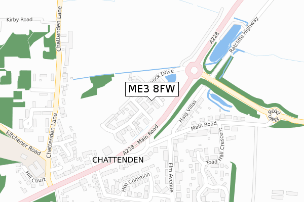 ME3 8FW map - large scale - OS Open Zoomstack (Ordnance Survey)