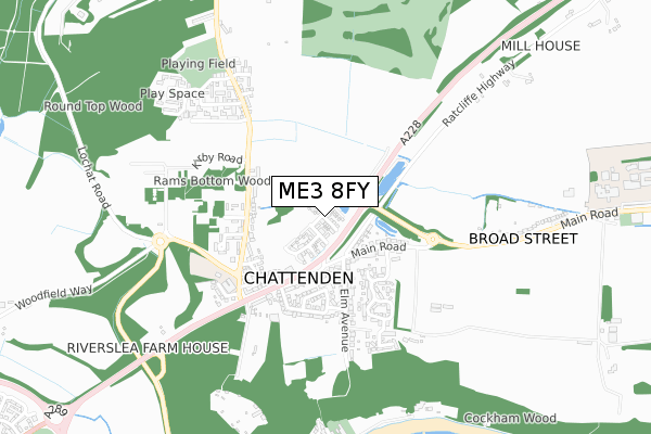 ME3 8FY map - small scale - OS Open Zoomstack (Ordnance Survey)