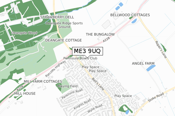 ME3 9UQ map - small scale - OS Open Zoomstack (Ordnance Survey)