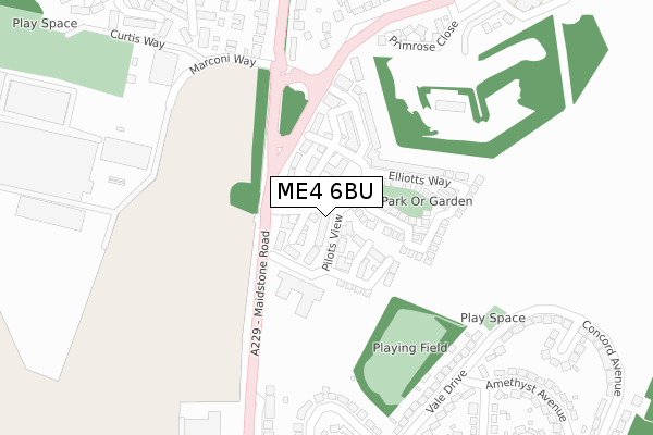 ME4 6BU map - large scale - OS Open Zoomstack (Ordnance Survey)