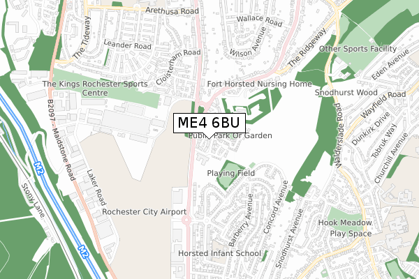 ME4 6BU map - small scale - OS Open Zoomstack (Ordnance Survey)