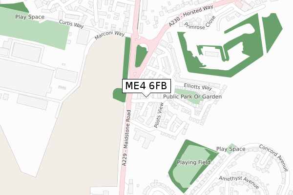 ME4 6FB map - large scale - OS Open Zoomstack (Ordnance Survey)