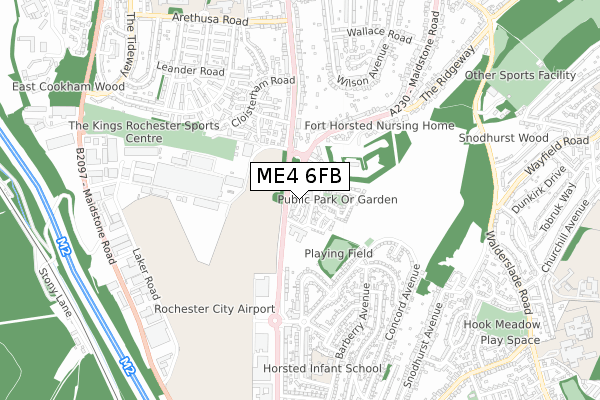 ME4 6FB map - small scale - OS Open Zoomstack (Ordnance Survey)