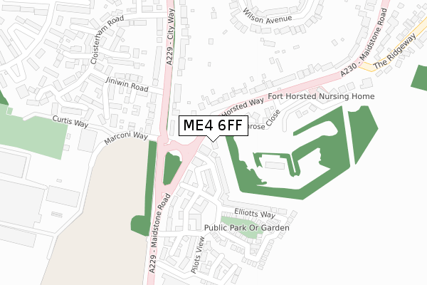 ME4 6FF map - large scale - OS Open Zoomstack (Ordnance Survey)