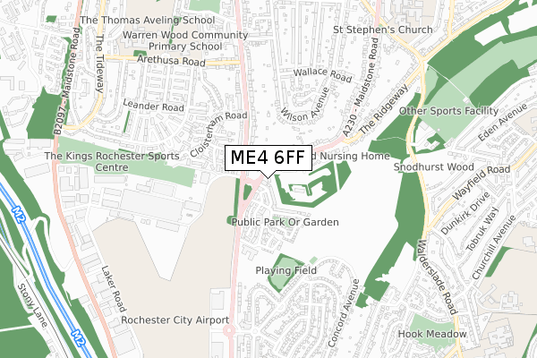 ME4 6FF map - small scale - OS Open Zoomstack (Ordnance Survey)