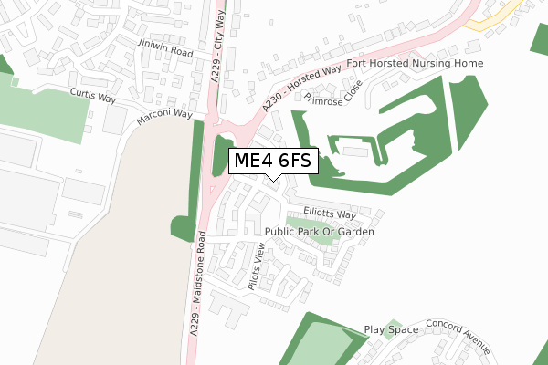 ME4 6FS map - large scale - OS Open Zoomstack (Ordnance Survey)