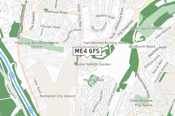 ME4 6FS map - small scale - OS Open Zoomstack (Ordnance Survey)