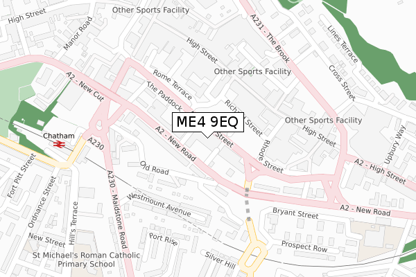 ME4 9EQ map - large scale - OS Open Zoomstack (Ordnance Survey)