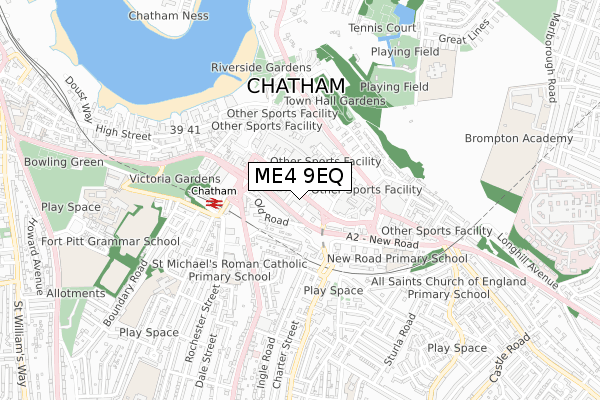 ME4 9EQ map - small scale - OS Open Zoomstack (Ordnance Survey)