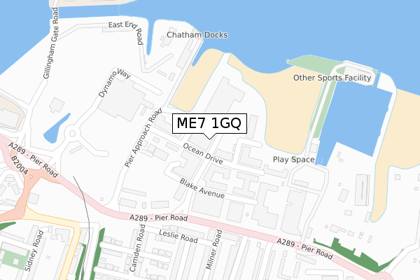 ME7 1GQ map - large scale - OS Open Zoomstack (Ordnance Survey)