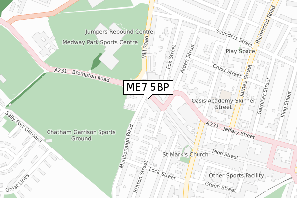 ME7 5BP map - large scale - OS Open Zoomstack (Ordnance Survey)