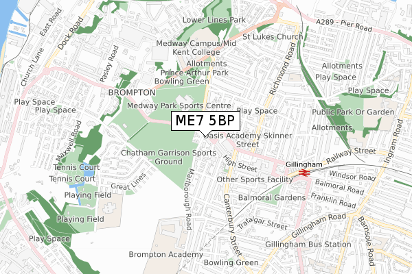 ME7 5BP map - small scale - OS Open Zoomstack (Ordnance Survey)