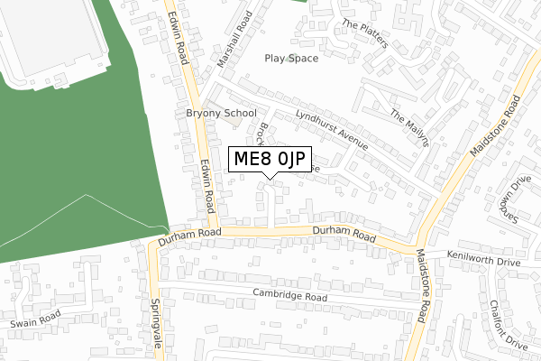 ME8 0JP map - large scale - OS Open Zoomstack (Ordnance Survey)