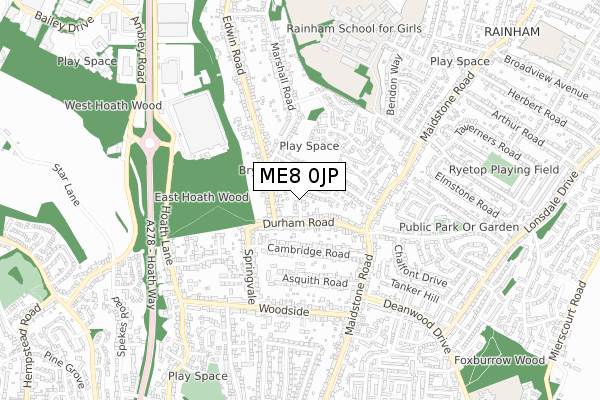 ME8 0JP map - small scale - OS Open Zoomstack (Ordnance Survey)