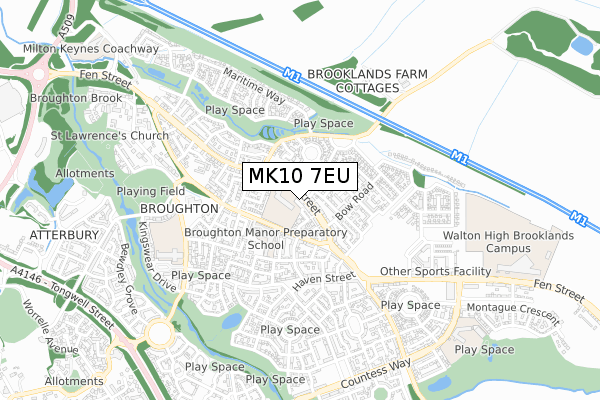 MK10 7EU map - small scale - OS Open Zoomstack (Ordnance Survey)