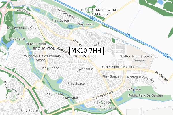 MK10 7HH map - small scale - OS Open Zoomstack (Ordnance Survey)