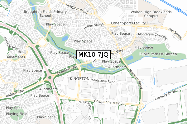 MK10 7JQ map - small scale - OS Open Zoomstack (Ordnance Survey)