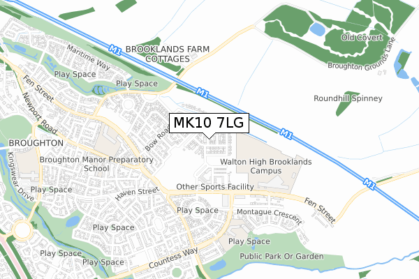 MK10 7LG map - small scale - OS Open Zoomstack (Ordnance Survey)