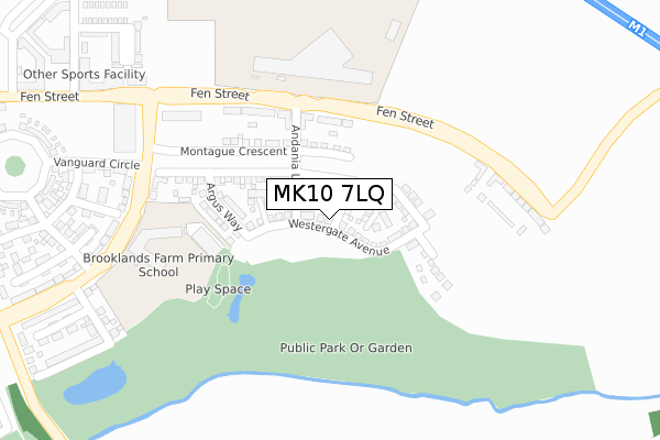 MK10 7LQ map - large scale - OS Open Zoomstack (Ordnance Survey)