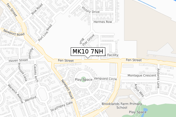 MK10 7NH map - large scale - OS Open Zoomstack (Ordnance Survey)