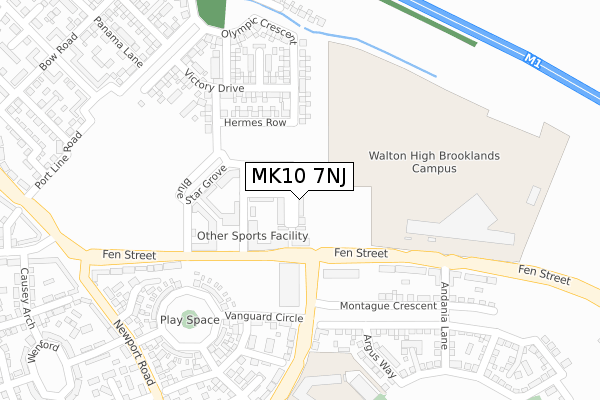 MK10 7NJ map - large scale - OS Open Zoomstack (Ordnance Survey)