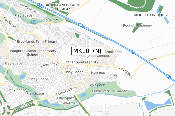 MK10 7NJ map - small scale - OS Open Zoomstack (Ordnance Survey)