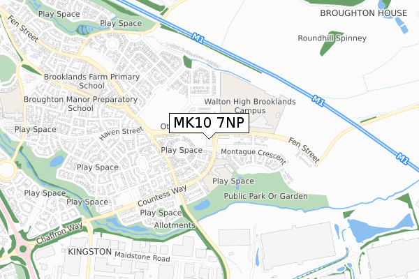 MK10 7NP map - small scale - OS Open Zoomstack (Ordnance Survey)