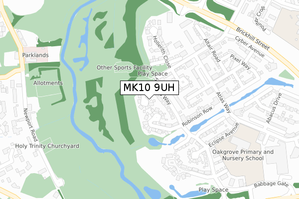 MK10 9UH map - large scale - OS Open Zoomstack (Ordnance Survey)