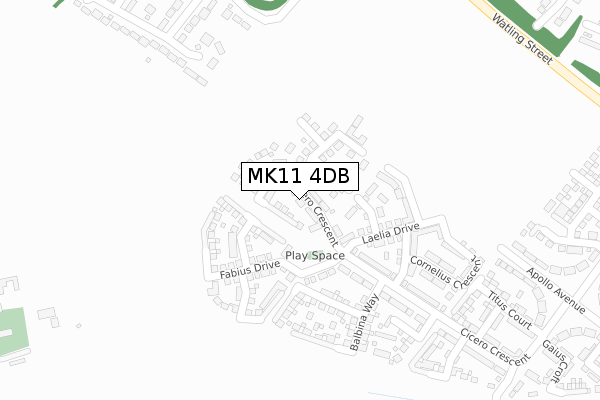 MK11 4DB map - large scale - OS Open Zoomstack (Ordnance Survey)