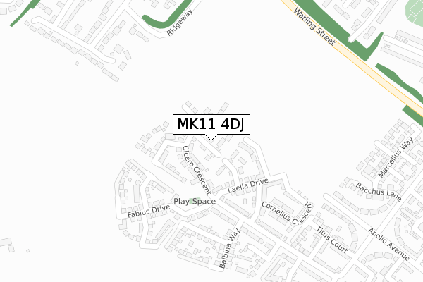 MK11 4DJ map - large scale - OS Open Zoomstack (Ordnance Survey)