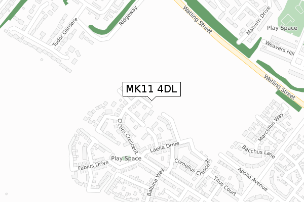 MK11 4DL map - large scale - OS Open Zoomstack (Ordnance Survey)