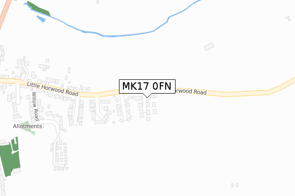 MK17 0FN map - large scale - OS Open Zoomstack (Ordnance Survey)