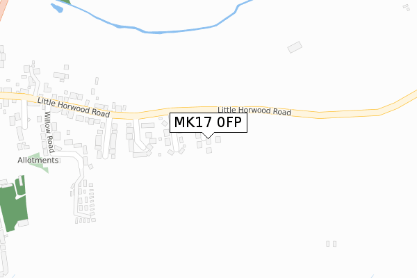 MK17 0FP map - large scale - OS Open Zoomstack (Ordnance Survey)