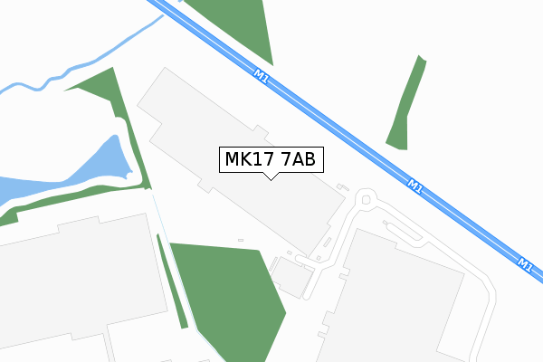 MK17 7AB map - large scale - OS Open Zoomstack (Ordnance Survey)