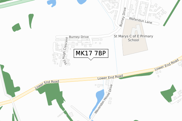 MK17 7BP map - large scale - OS Open Zoomstack (Ordnance Survey)