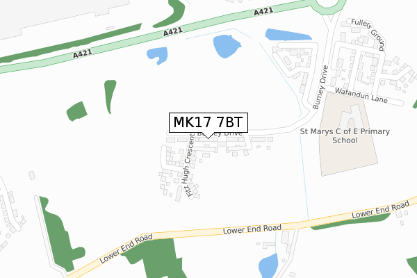 MK17 7BT map - large scale - OS Open Zoomstack (Ordnance Survey)