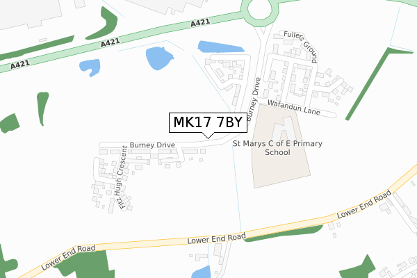 MK17 7BY map - large scale - OS Open Zoomstack (Ordnance Survey)