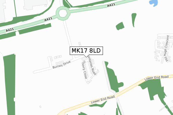 MK17 8LD map - large scale - OS Open Zoomstack (Ordnance Survey)